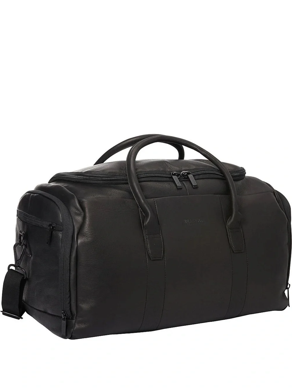 Kenneth Cole Reaction Black Leather Duffel Bag Colombian Leather Single Travel
